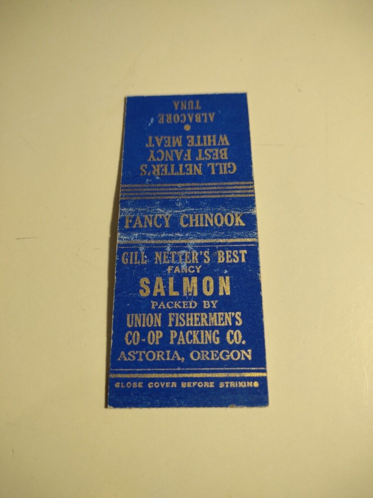 Vintage Union Fishermen\'s Co-Op Packing Co. Advertising Matchbook Cover Used