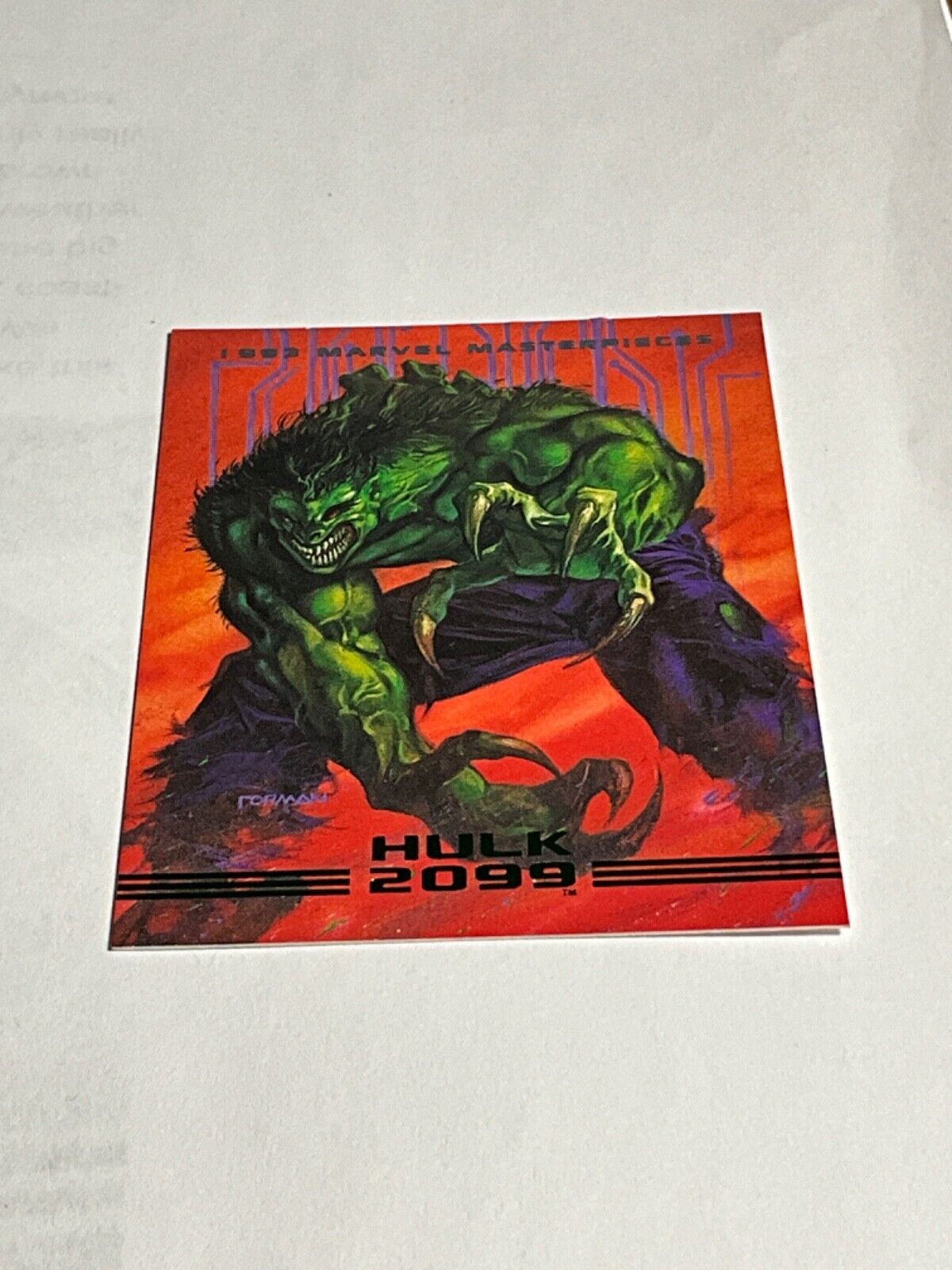 1993 Marvel Masterpieces Hulk 2099 Promo Card