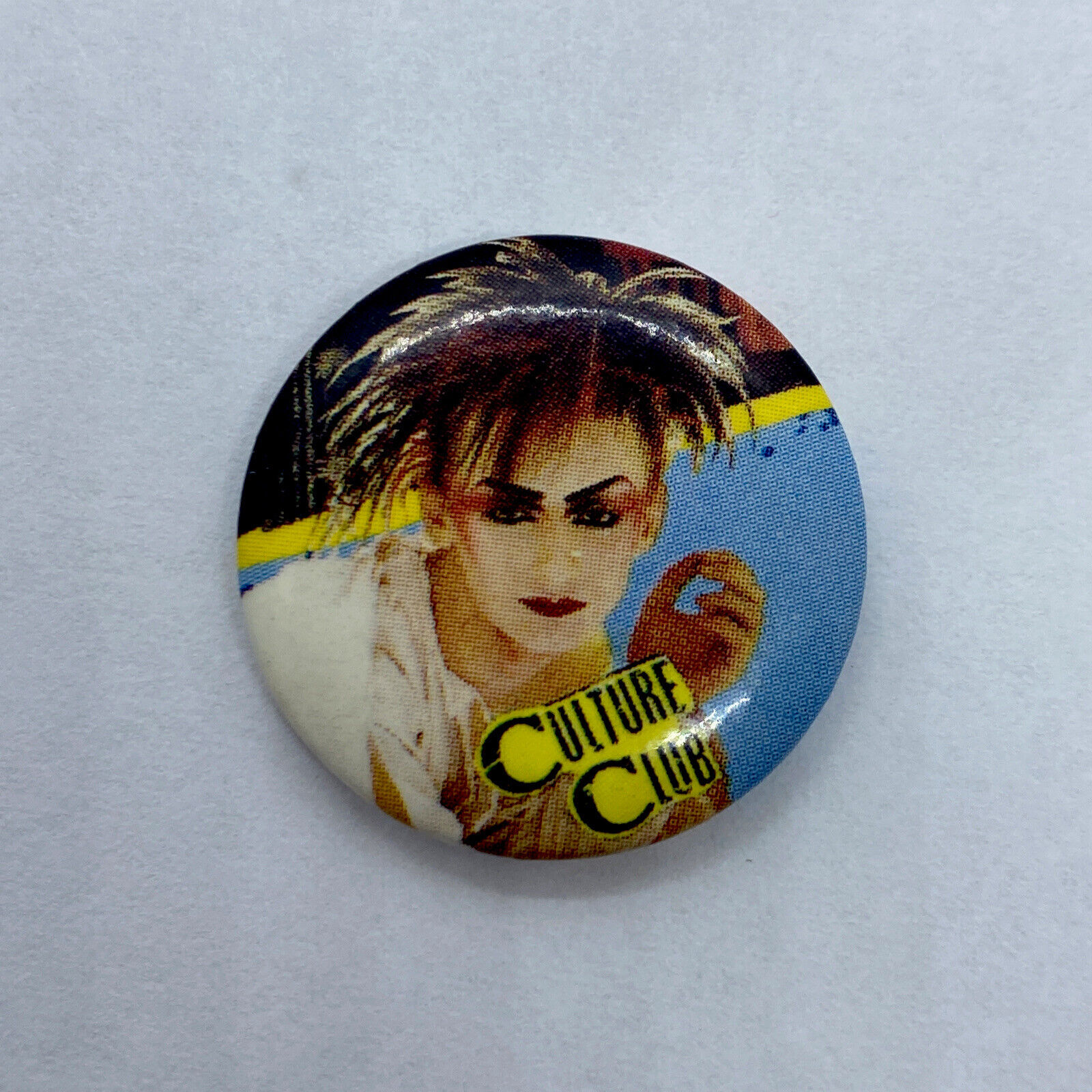 Vintage 1984 LICENSED Boy George Culture Club Button Pin Pinback Lithograph