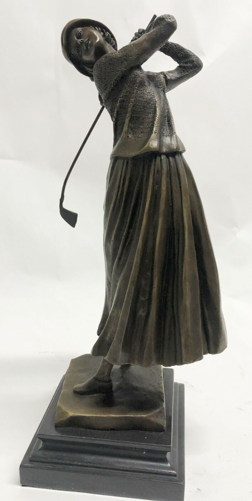 Real Female Golfer Golf Sport Bronze Statue Sculpture Figurine Figure Sale Gift