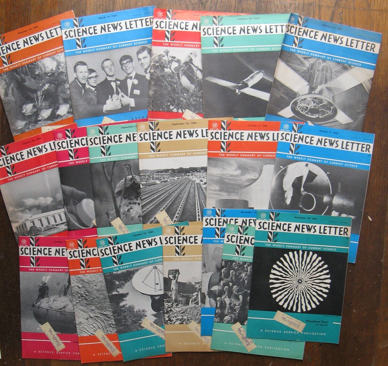 18 issues of Science News Letter 1964-1965 