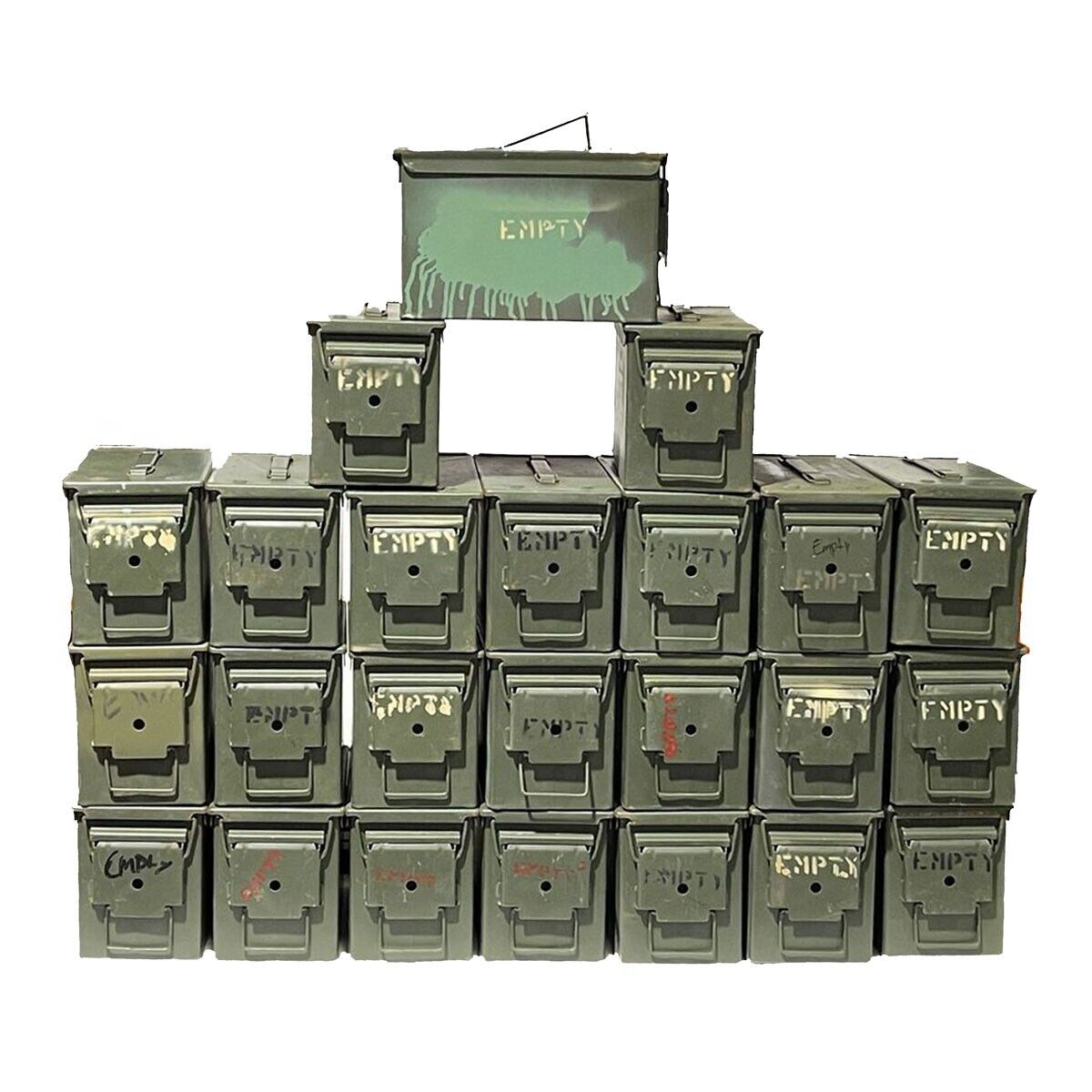24 CANS Grade 2  50 cal empty ammo cans 24 Total  