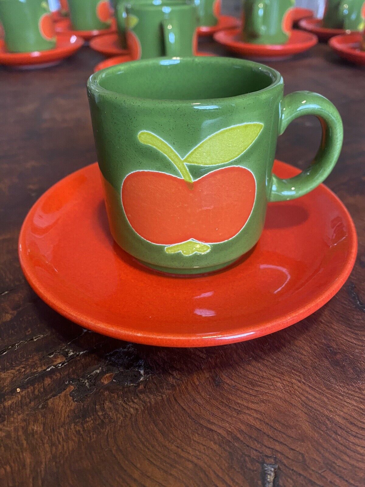 Waechtersbach Red Apple Green Mug Tea Set - Mug And Plate