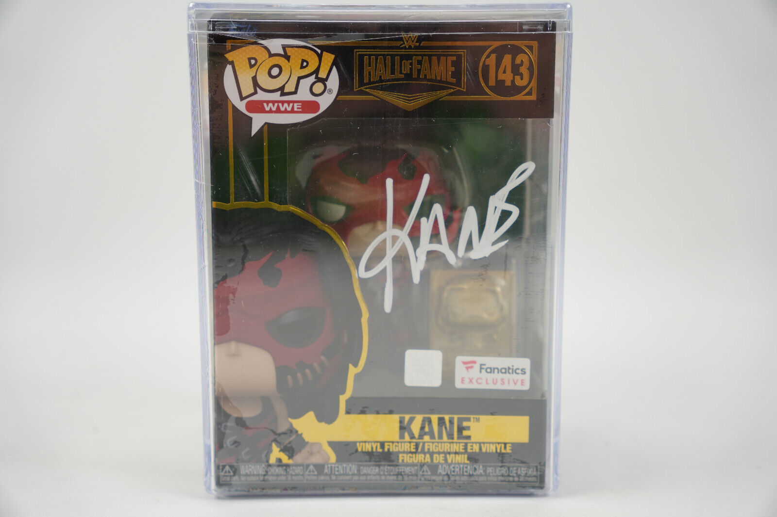 Kane Autographed Funko Pop 143 WWE Hall of Fame Fanatics Exclusive, With Case