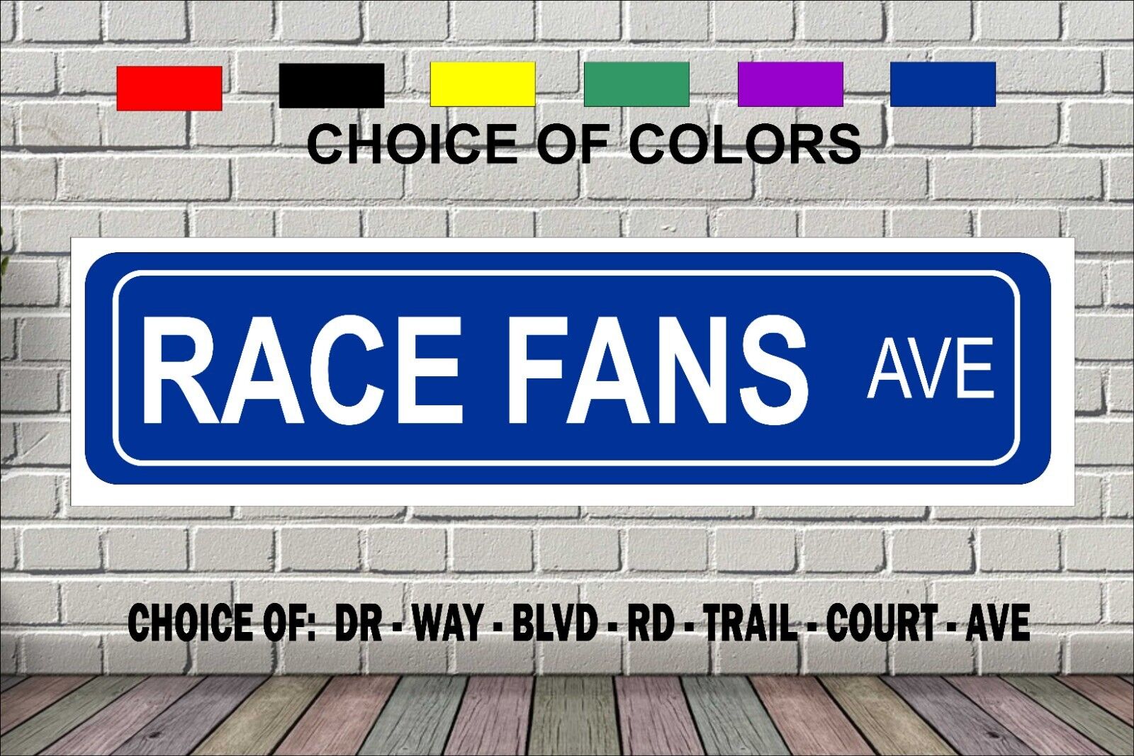 RACE FANS Street Sign 4 x 18\