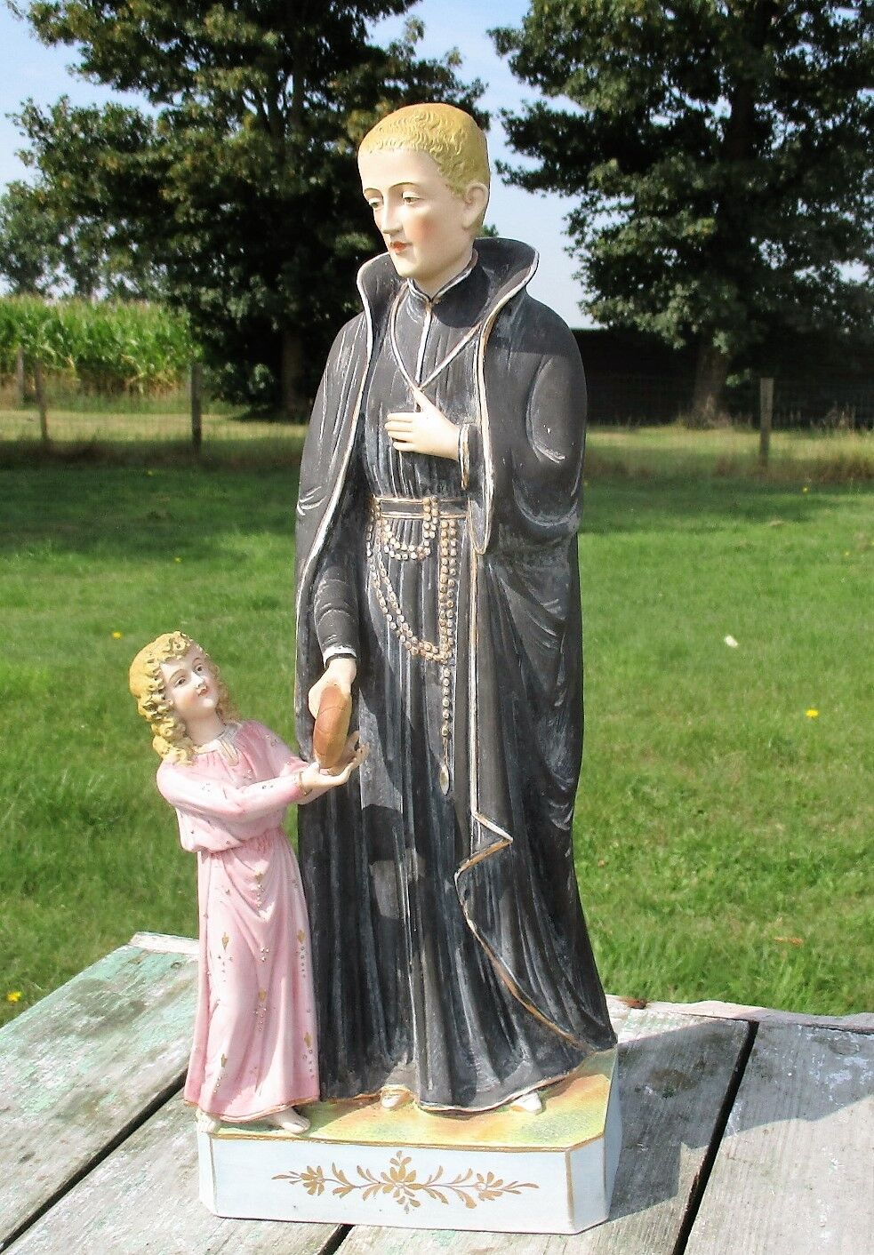 Statue Saint Gerard Majella Infant Jesus Patron Fertility Porcelain Collector 