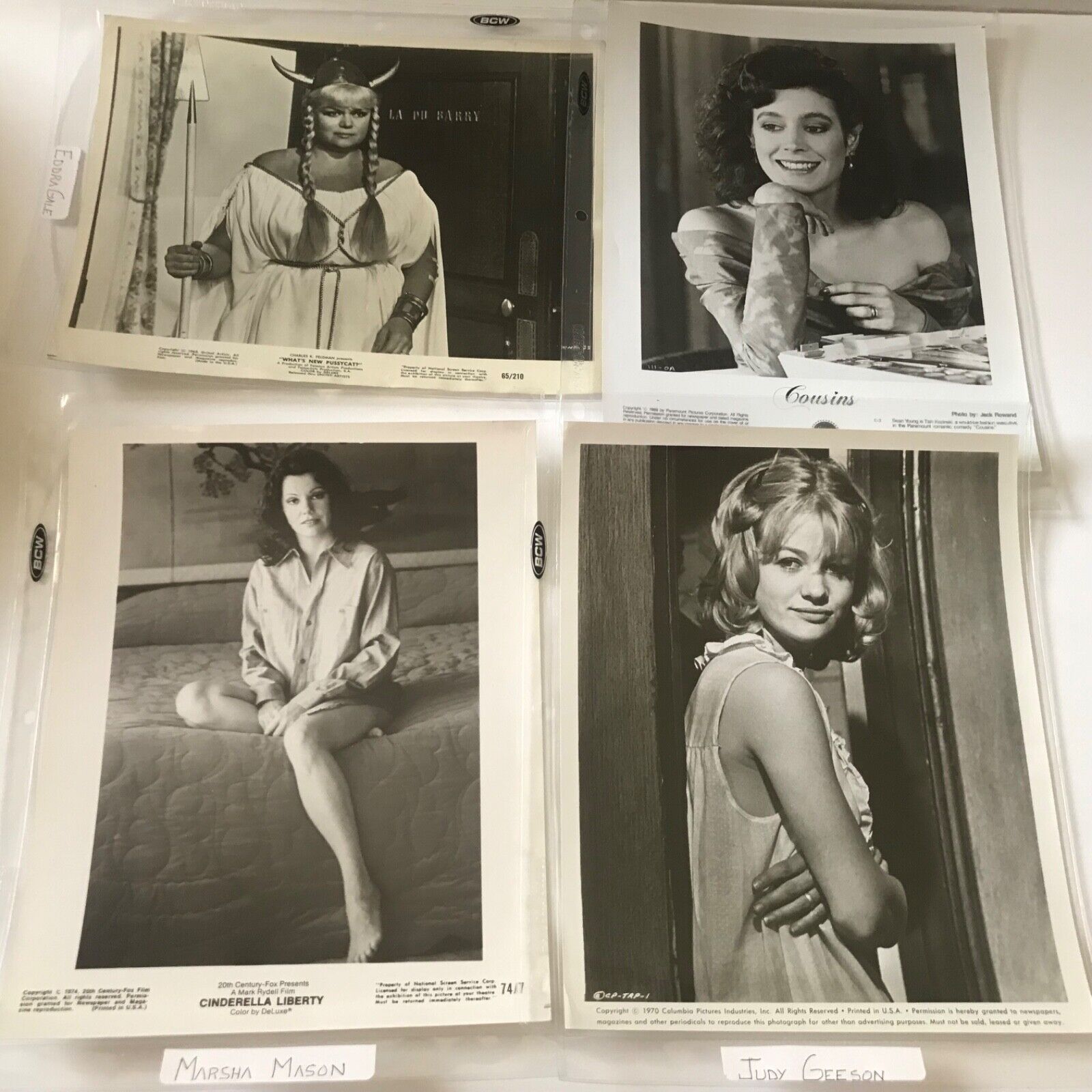 8x10 Vintage Movie Photos Lot of 4 Marsha Mason Judy Geeson Sean Young Edda Gale