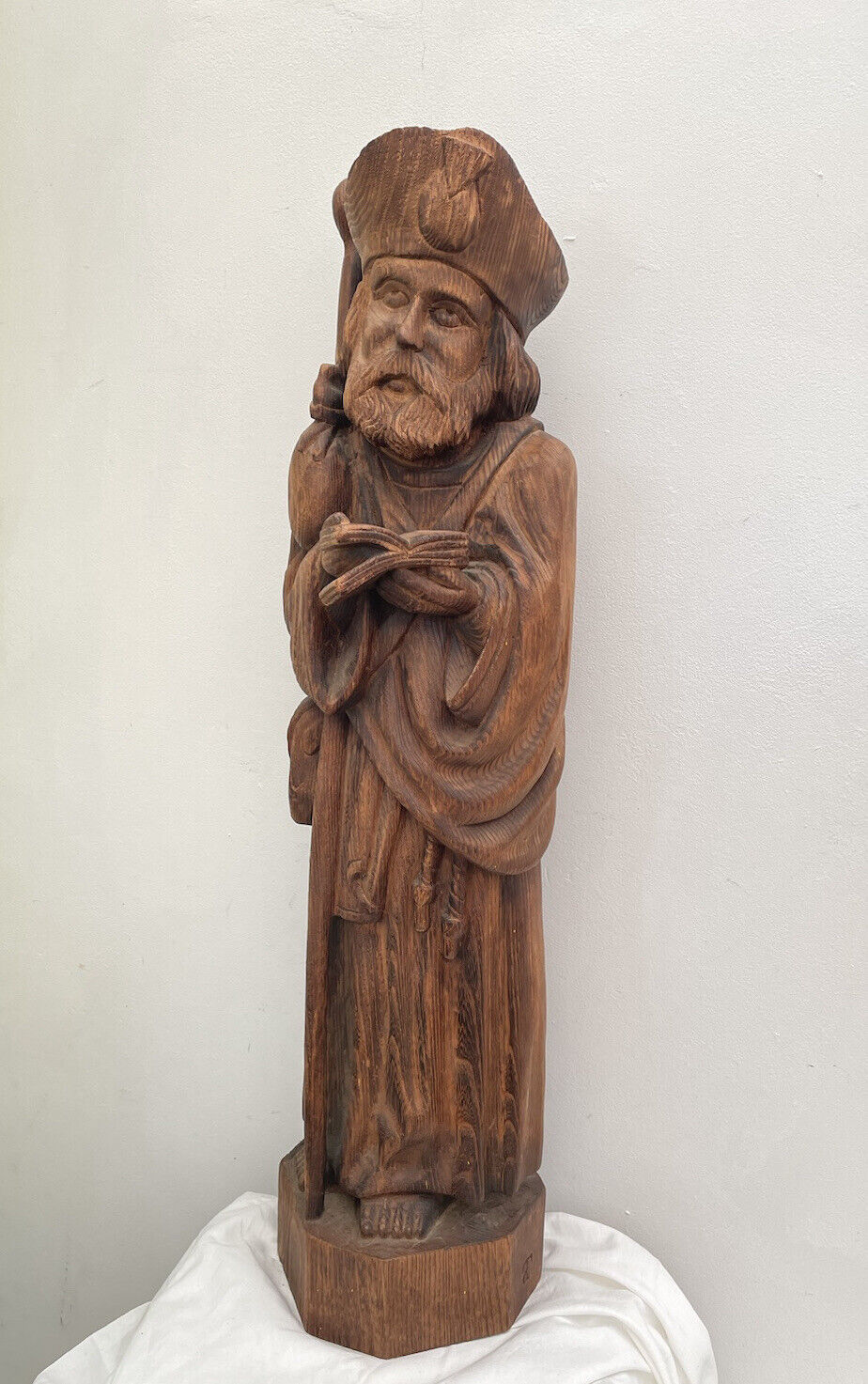 Wood Statue St. James Jacques 28” ￼Hand Carved 00AK Patron Saint French Church