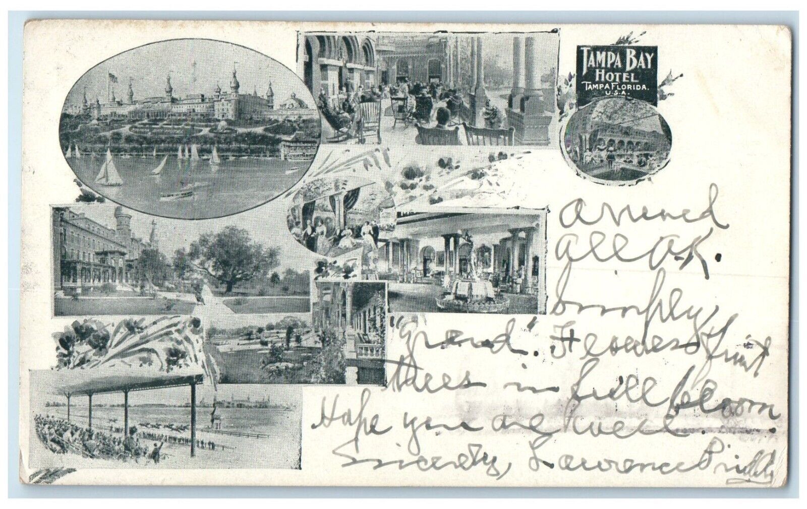 1901 Tampa Bay Hotel Tampa Florida FL, Washington DC Multiview Antique Postcard