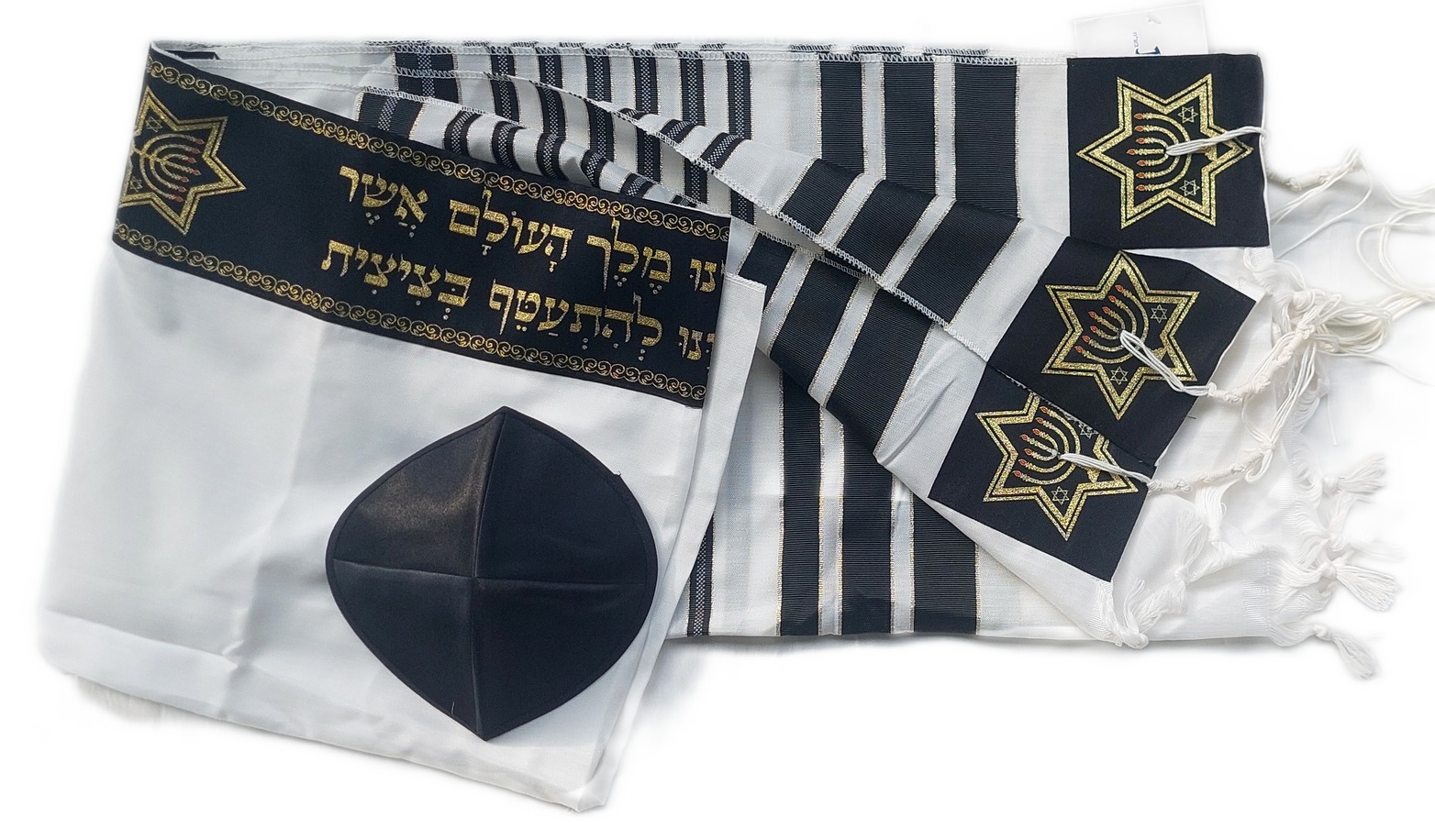 set Kosher Tallit+yarmulka Talis  Prayer Shawl acrylic 24X72\