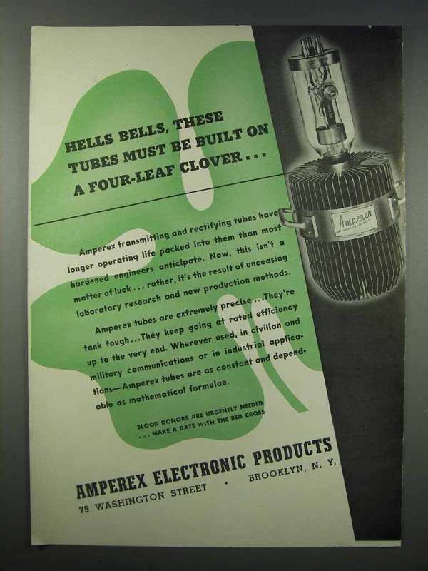 1943 Amperex Electronic Tubes Ad - Hells Bells