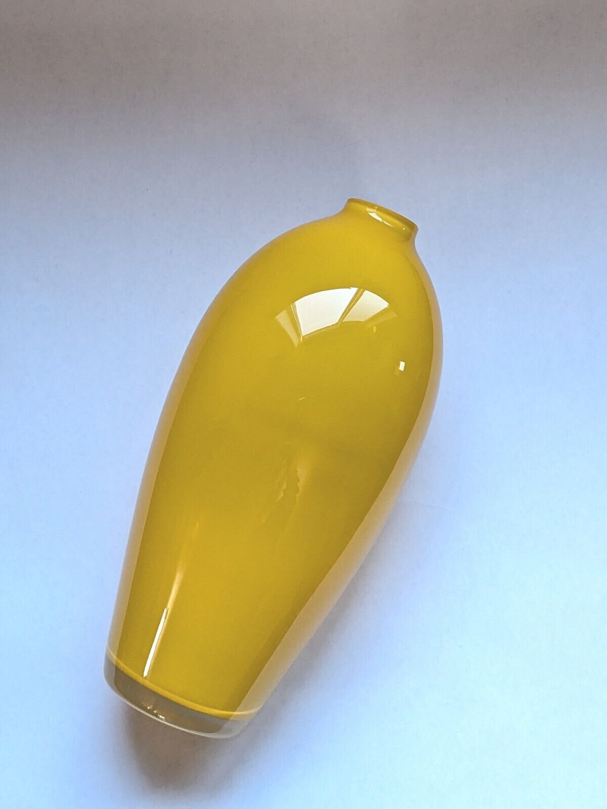 Crate&Barrel Candy Yellow Beautiful Vase Bright Varied Opaqueness Made In France