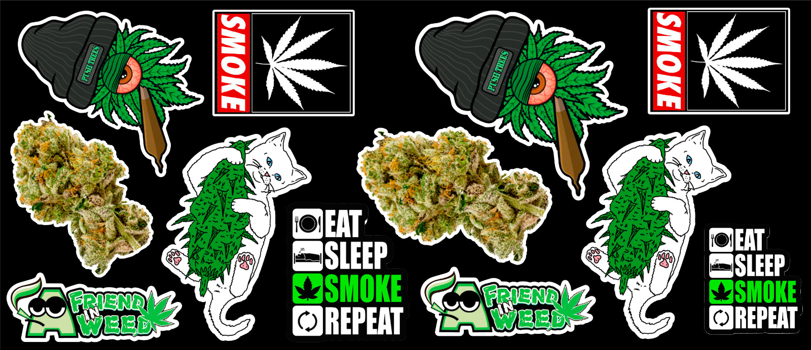 12 Weed Marijuana Cannabis Vinyl Stickers 