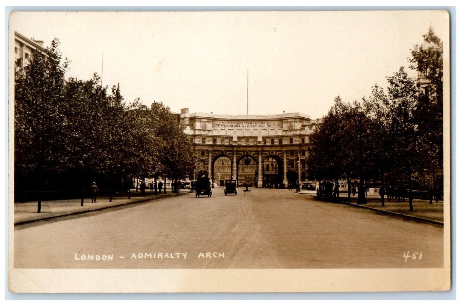 c1910's London Admiralty Arch Cars USS Pittsburgh RPPC Photo Antique Postcard