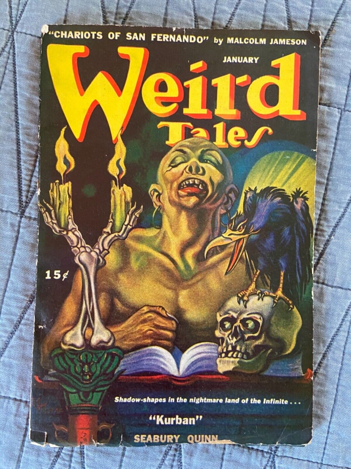 RARE JANUARY 1946 WEIRD TALES PULP CLASSIC SKULL COVER COMPLETE