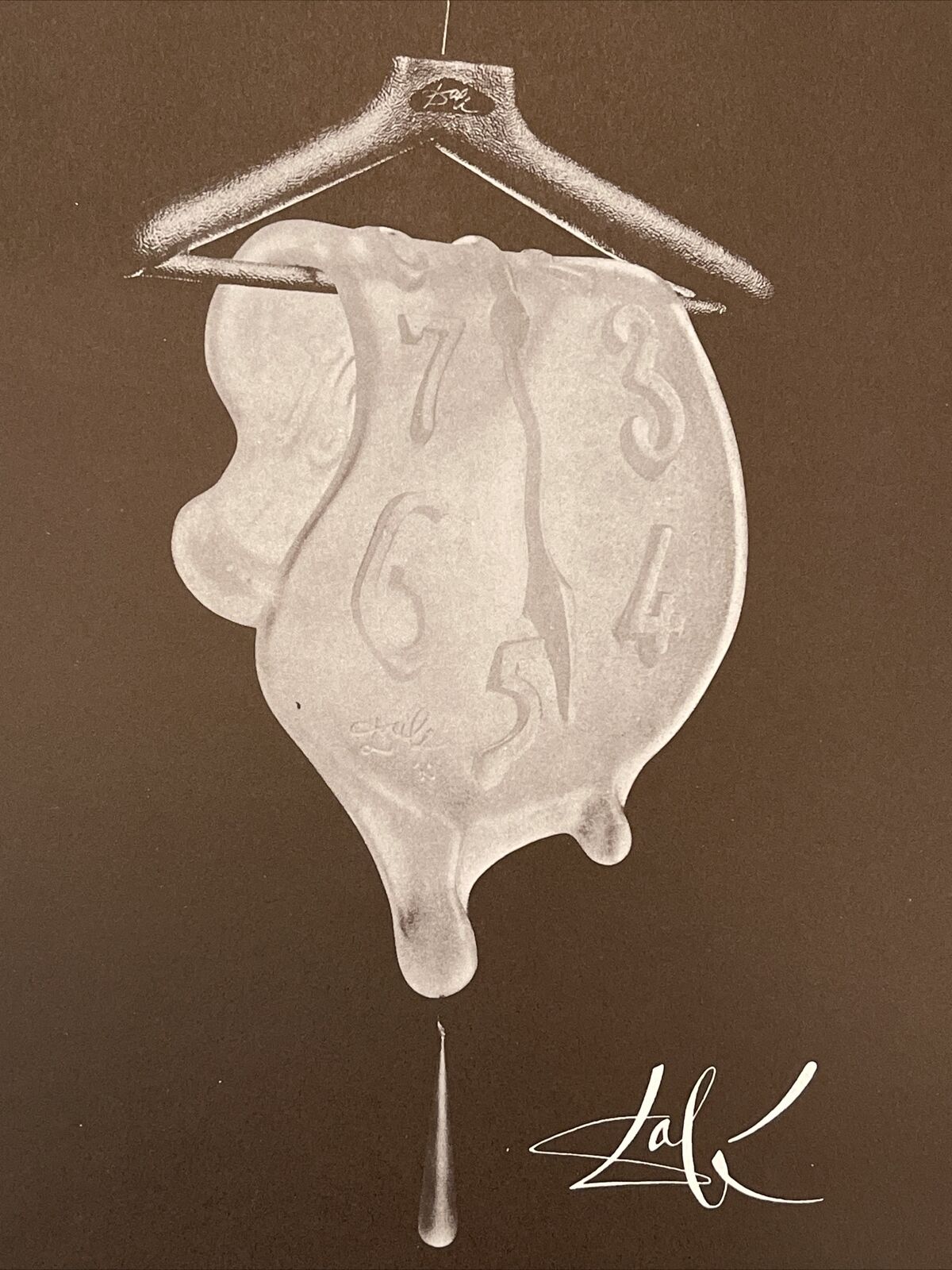 Vintage 1971 Salvador Dali Daum Sculpture Melting Clock French Print Ad