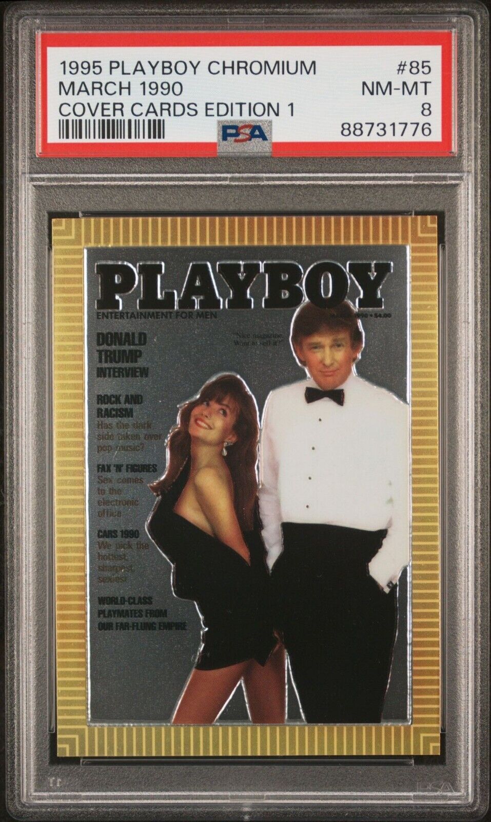 1995 Playboy Chromium Cover Cards Edition 1 85 March 1990 Donald Trump PSA