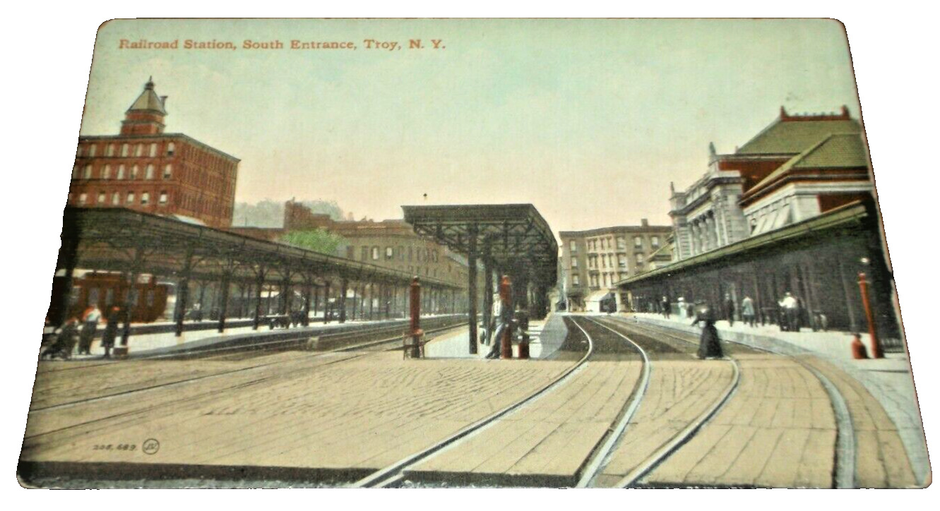 1900's RUTLAND RAILROAD B&M NYC TROY NEW YORK UNUSED POST CARD