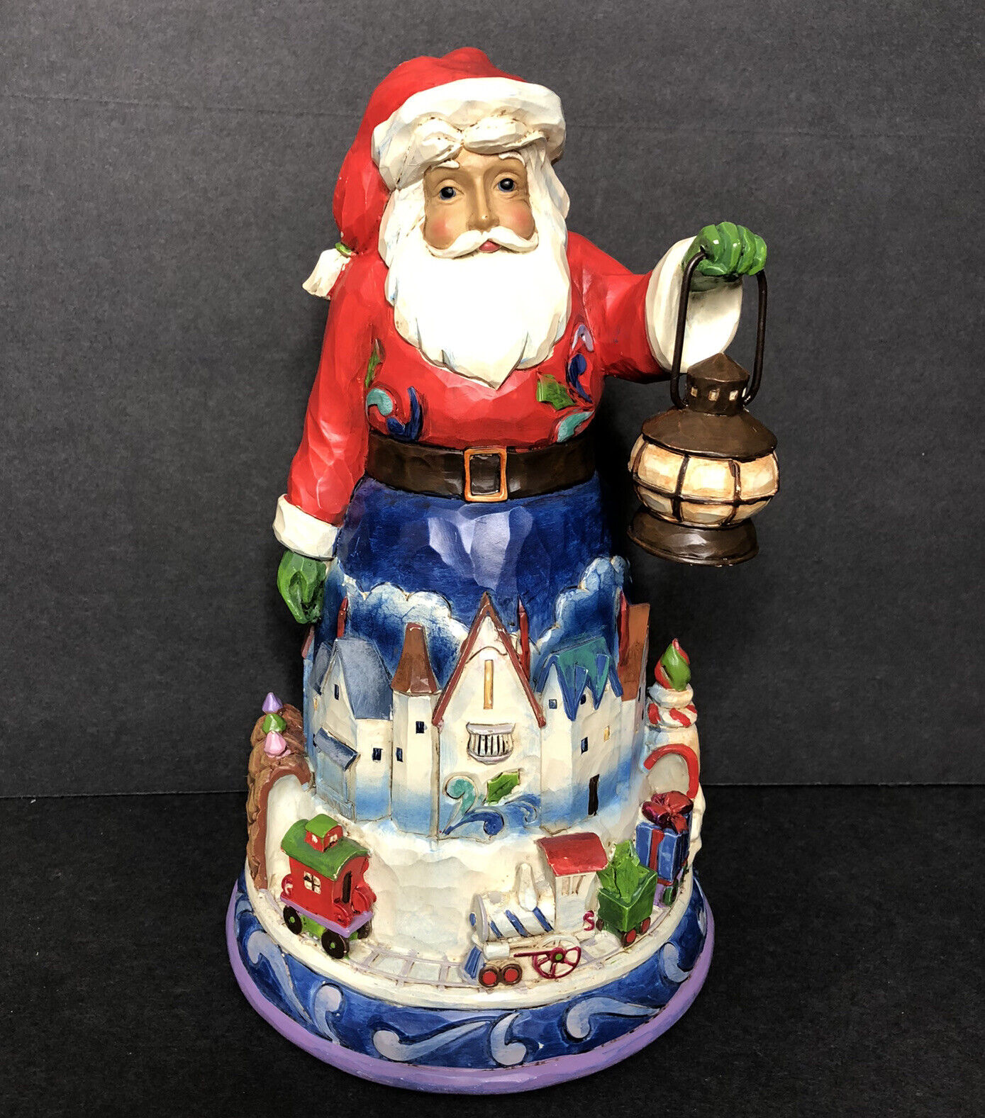 2014 Enesco Jim Shore Christmas Santa Is Coming Round Train Lantern NO BOX