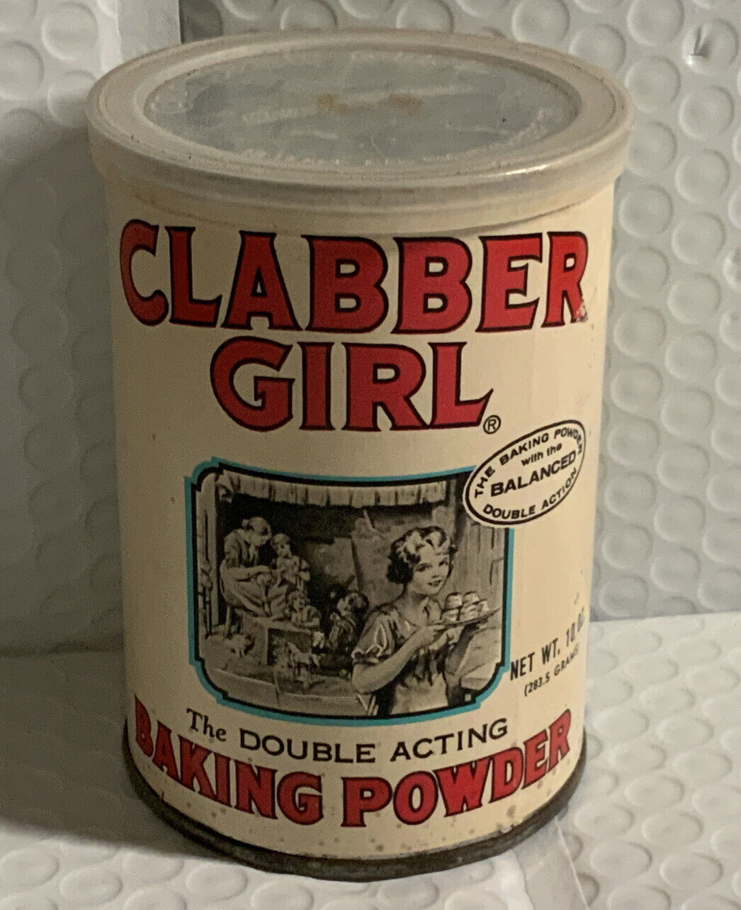Vintage Clabber Girl Baking Powder Tin Can 10 oz Advertising Rare