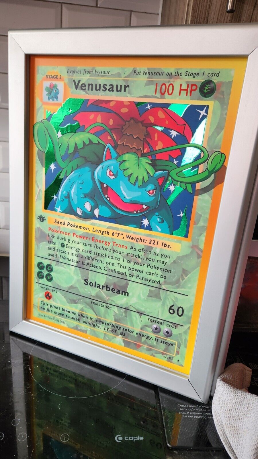 Giant (A3) Venasaur Pokemon Card With Silver Snapframe