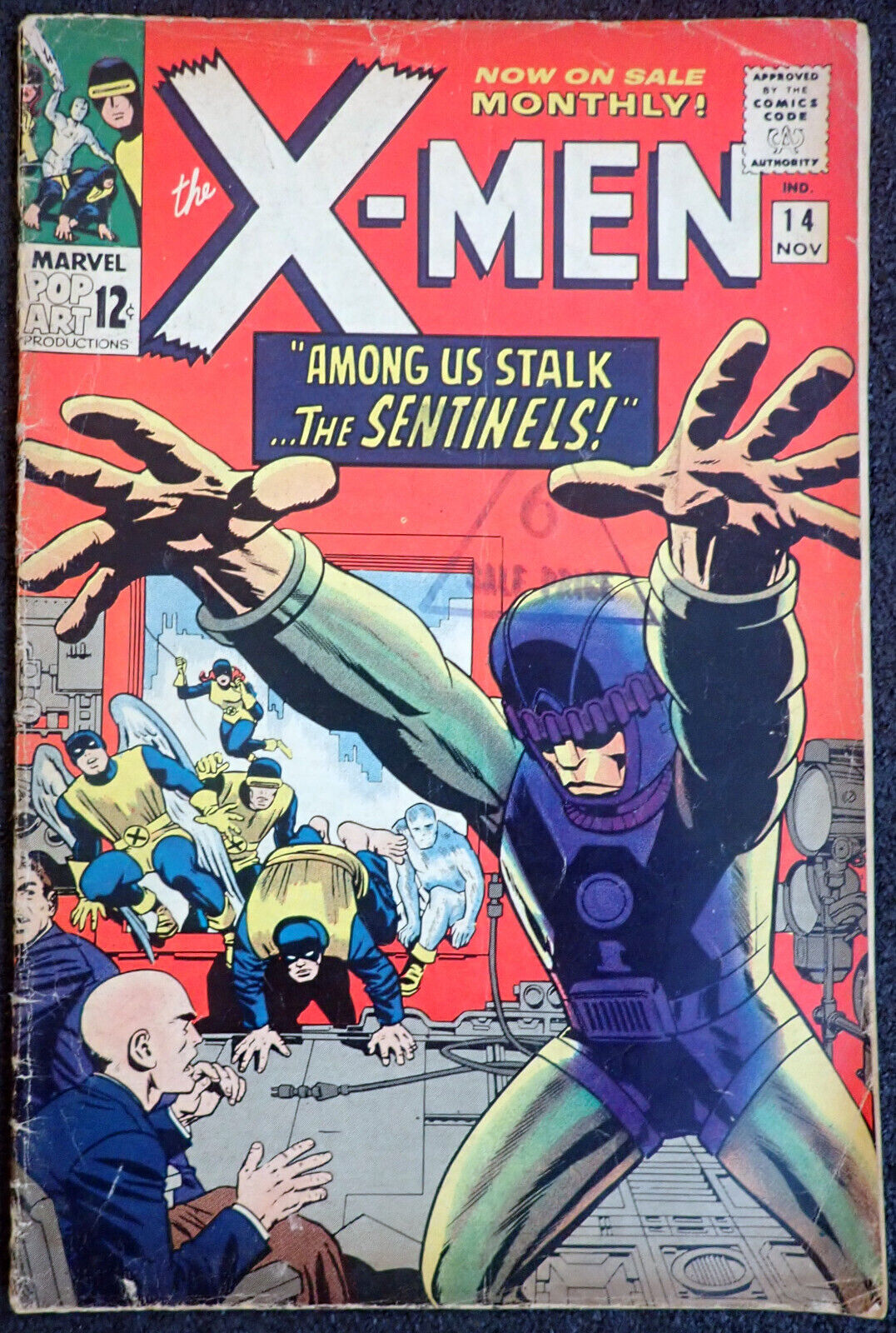 X-MEN #14 💥 COMPLETE and UNRESTORED BEAUTY VG- 💥 1st Sentinels Appearance 1965