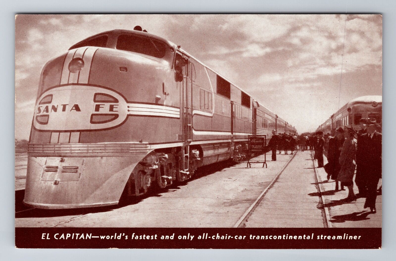 Indianapolis IN-Indiana, El Capitan Streamliner Transportation, Vintage Postcard