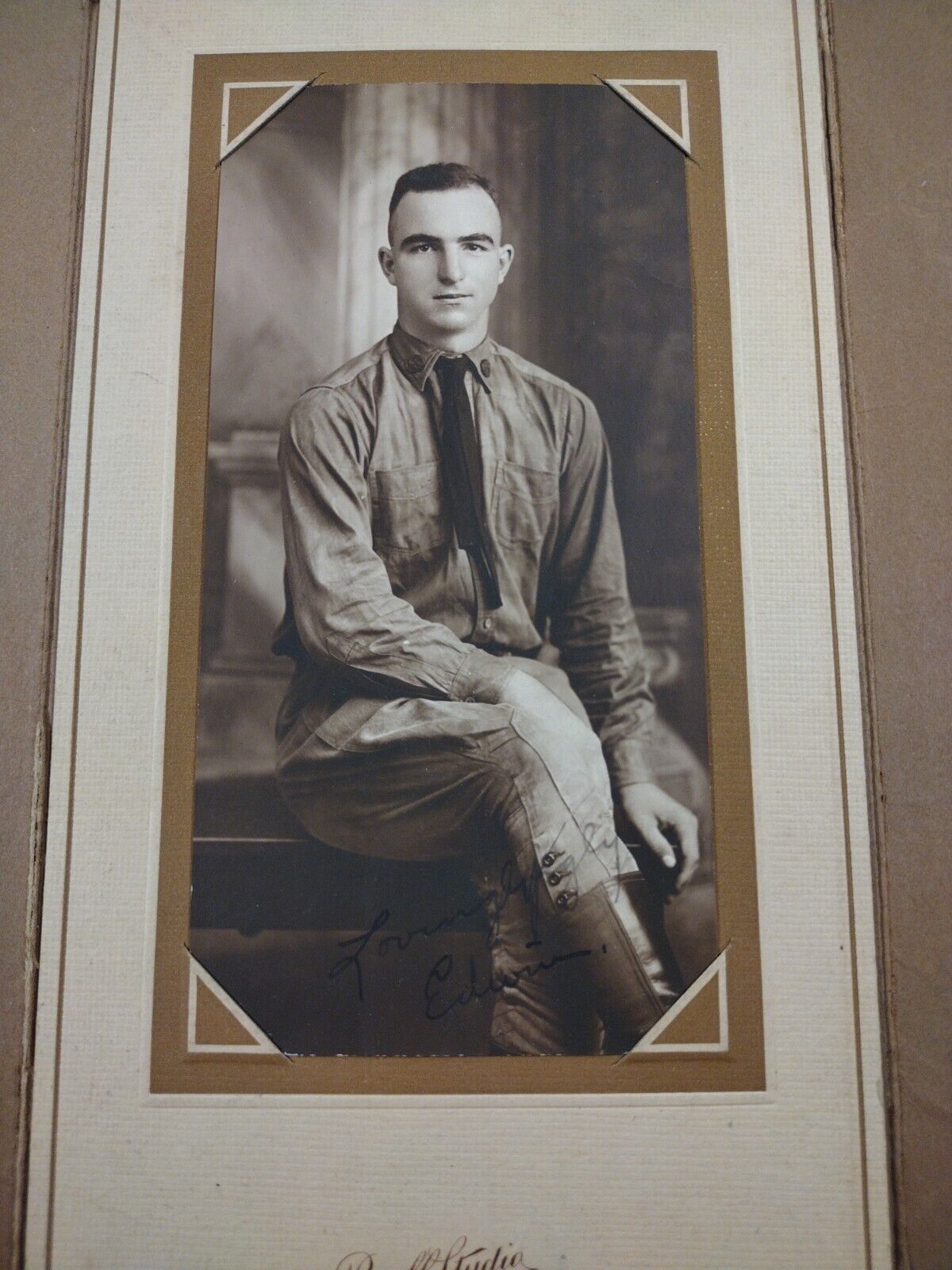 1920 Handsome Young Man Vintage Powell Studio Photograph Signed 6