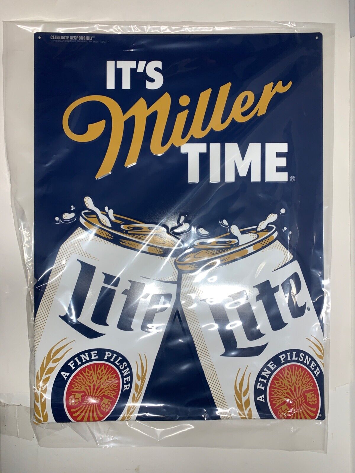 Miller Lite Large Metal Tacker Sign \