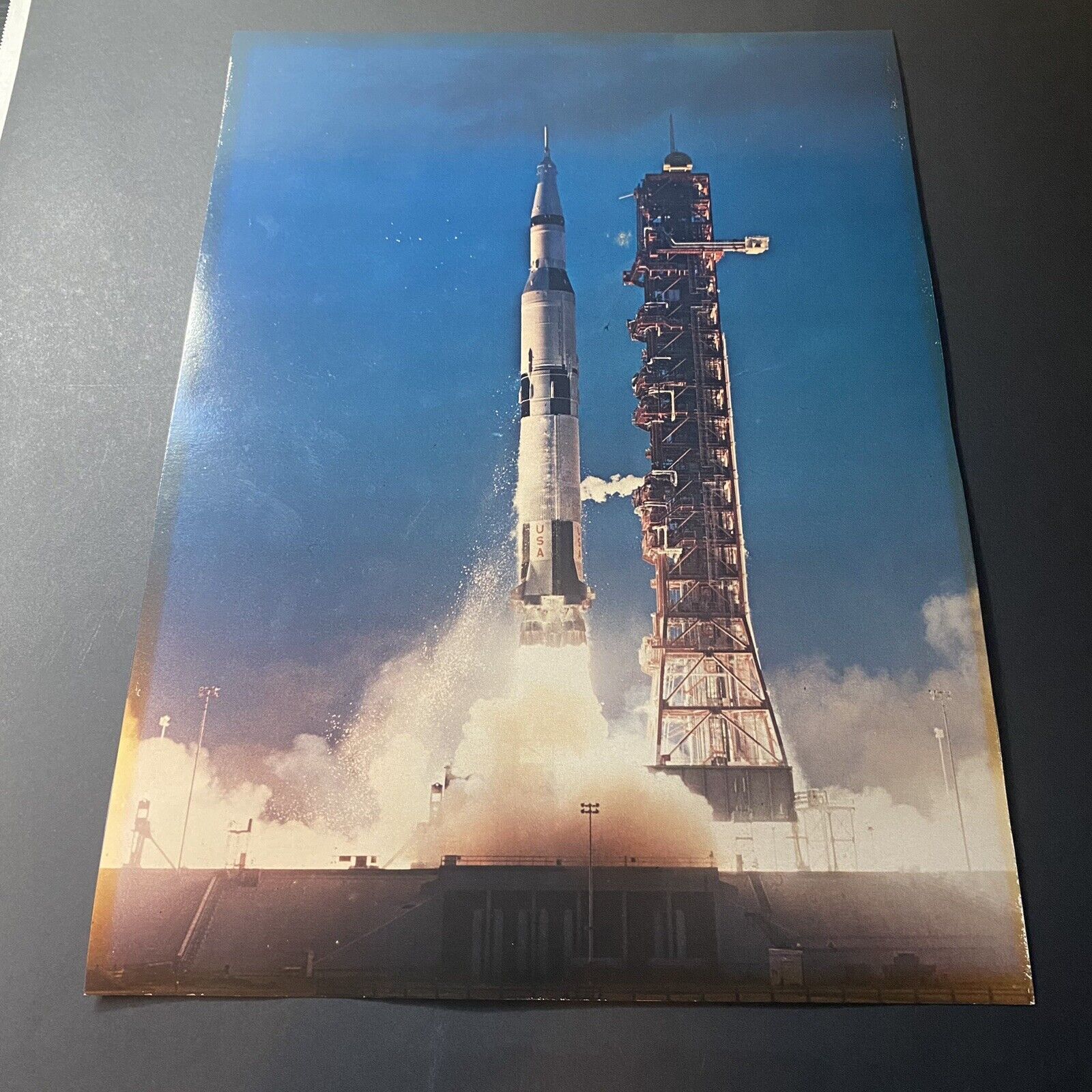 Vintage Original NASA Lockheed Martin Photo Apollo 15 Launch Outer Space 11”x16”
