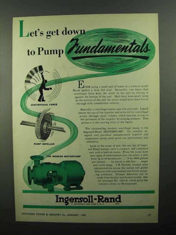 1950 Ingersoll-Rand Motorpumps Ad - Fundamentals