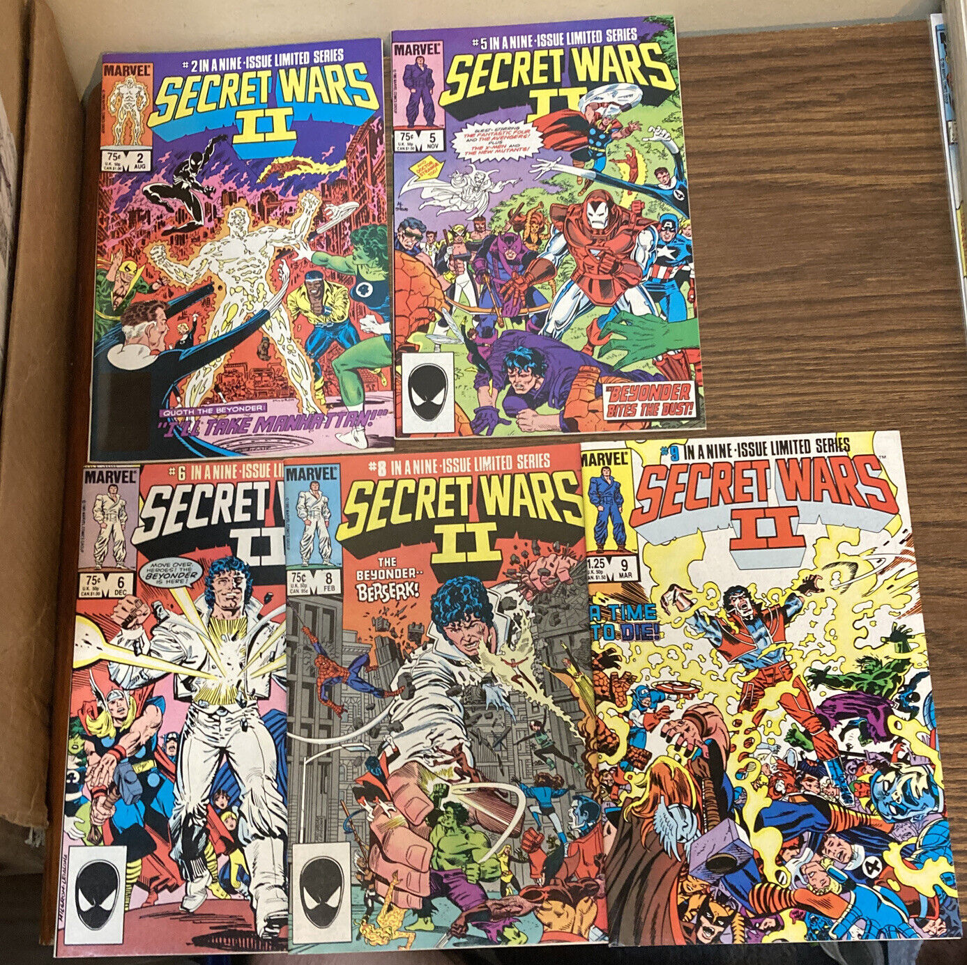 Secret Wars II #2, #5, #6, #8 #9 1985 Lot Of 5 Marvel Comic