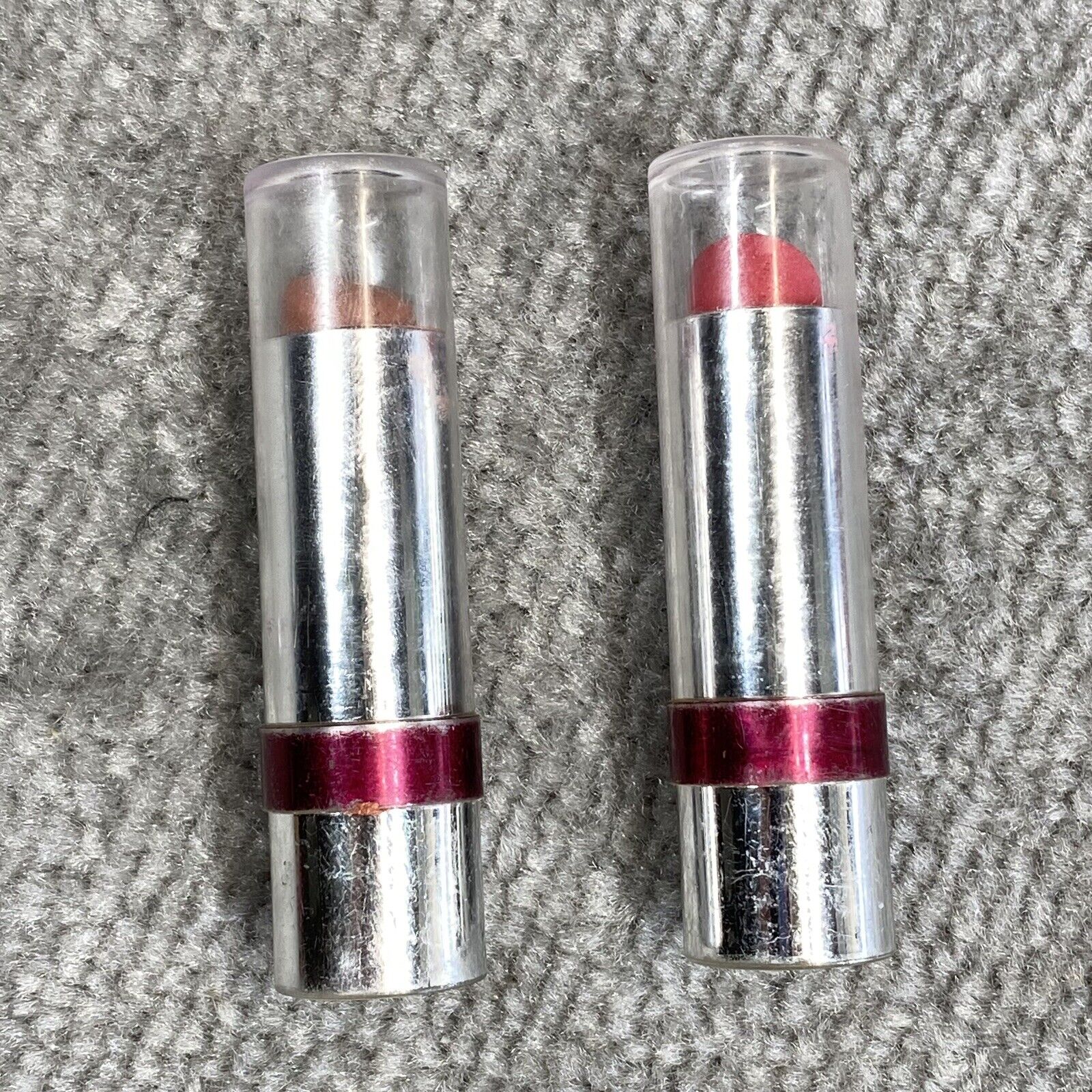 Vintage Flame Glow Cosmetics Lipstick Tubes Lot Of 2 Hours Longer Brown Pink