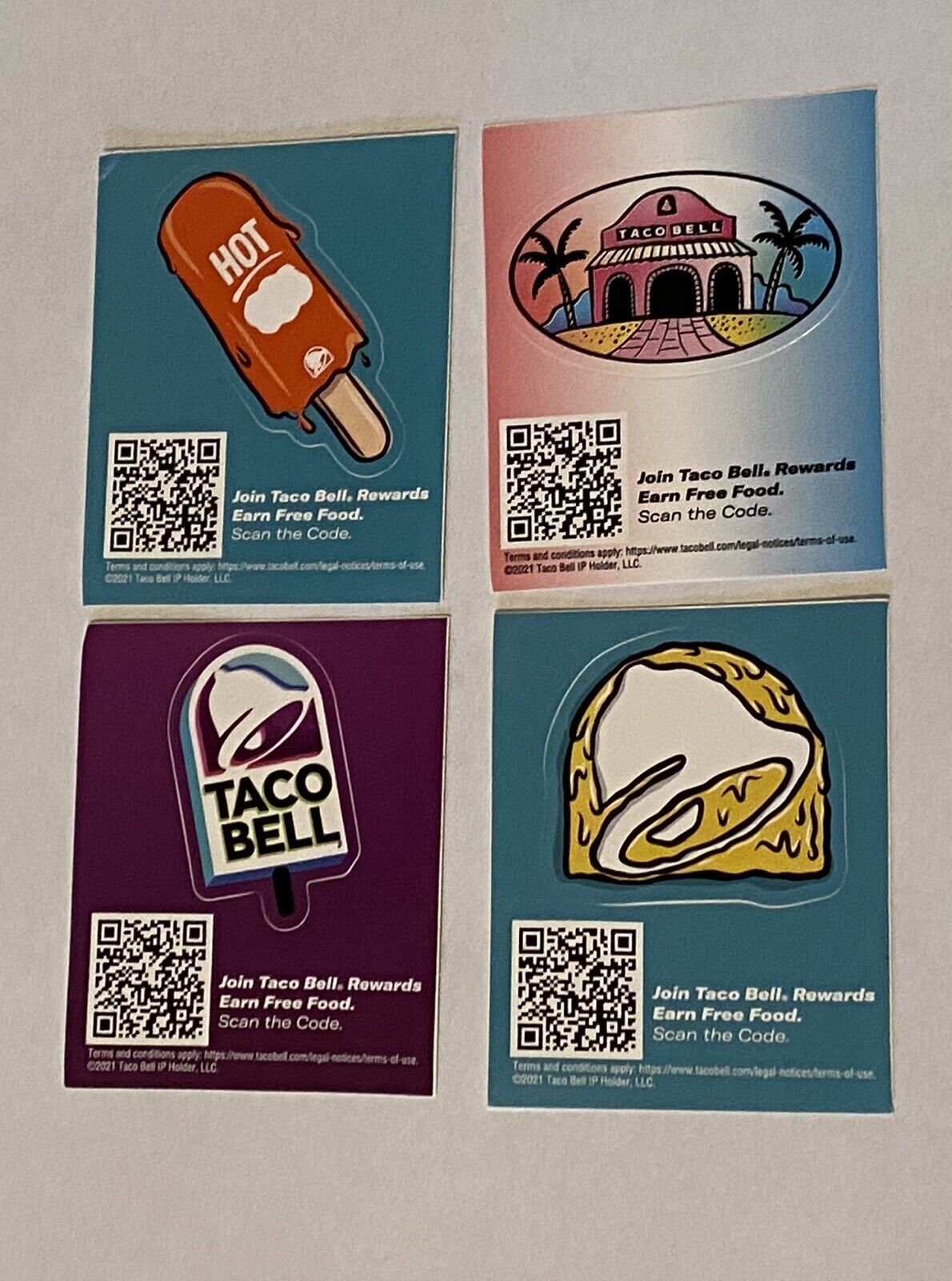 New 2021 Taco Bell Rewards Promo Stickers  3.5”x3\