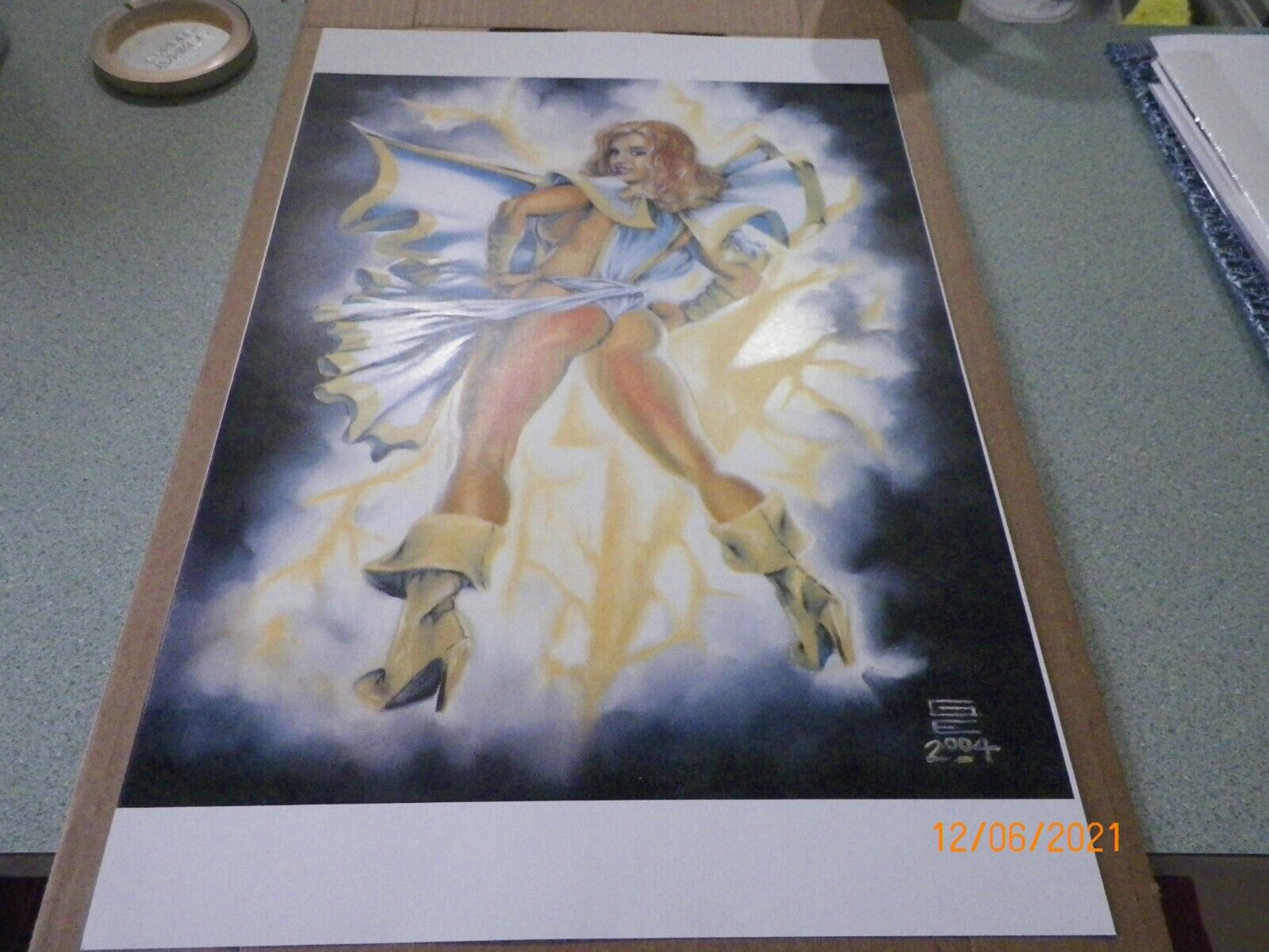 Sexy Mary Marvel Shazam 12 x 18 Color Art Print by Gene Espy 2004