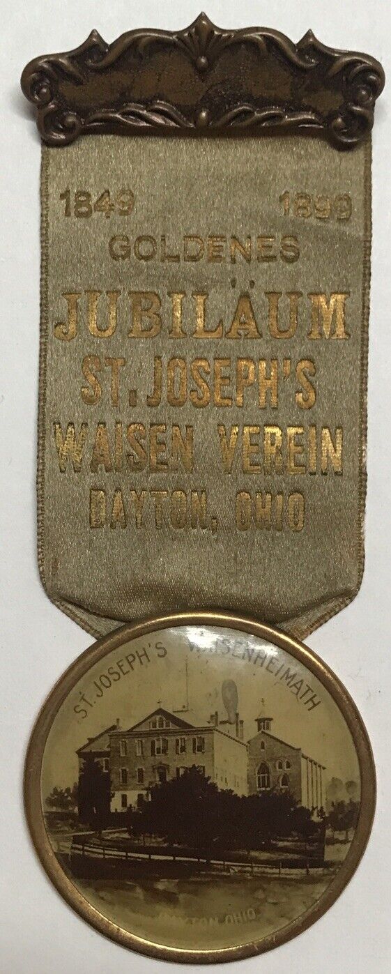 1849-1899 GOLDENES JUBILAUM ST JOSEPHS WAISEN VEREIN RIBBON/BADGE/PIN