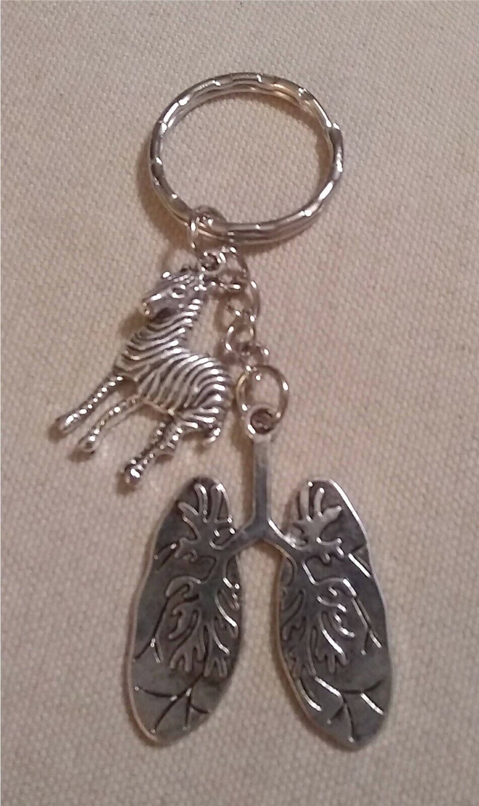 Lungs Keyring with the Zebra Charm