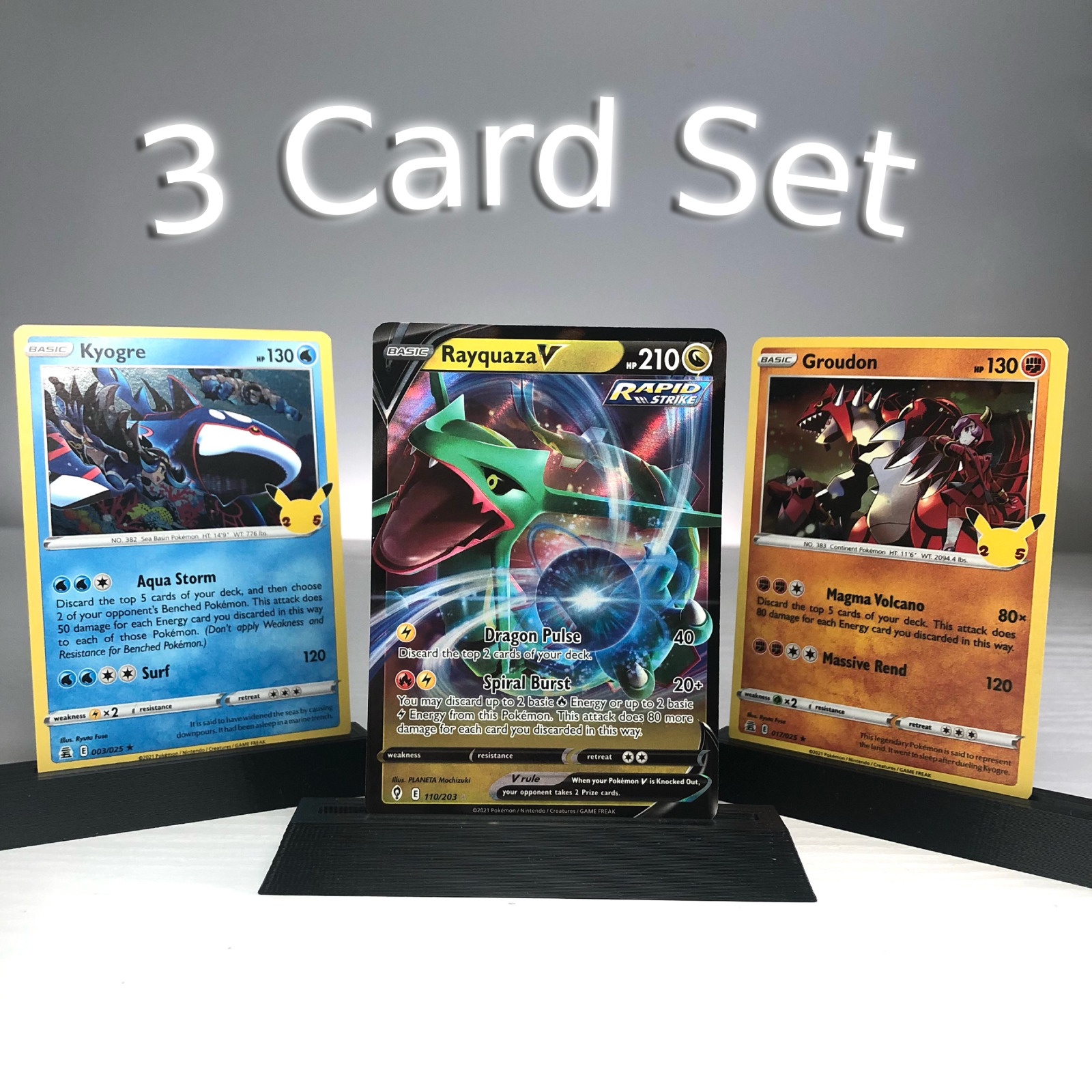 Rayquaza, Kyogre, Groudon Pokemon TCG 3 Card Set | Legendary Ultra Rare Holo NM