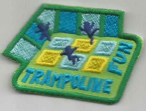 Girl Boy Cub TRAMPOLINE Jumping Fun Patches Crests Badges SCOUT GUIDE kids zone
