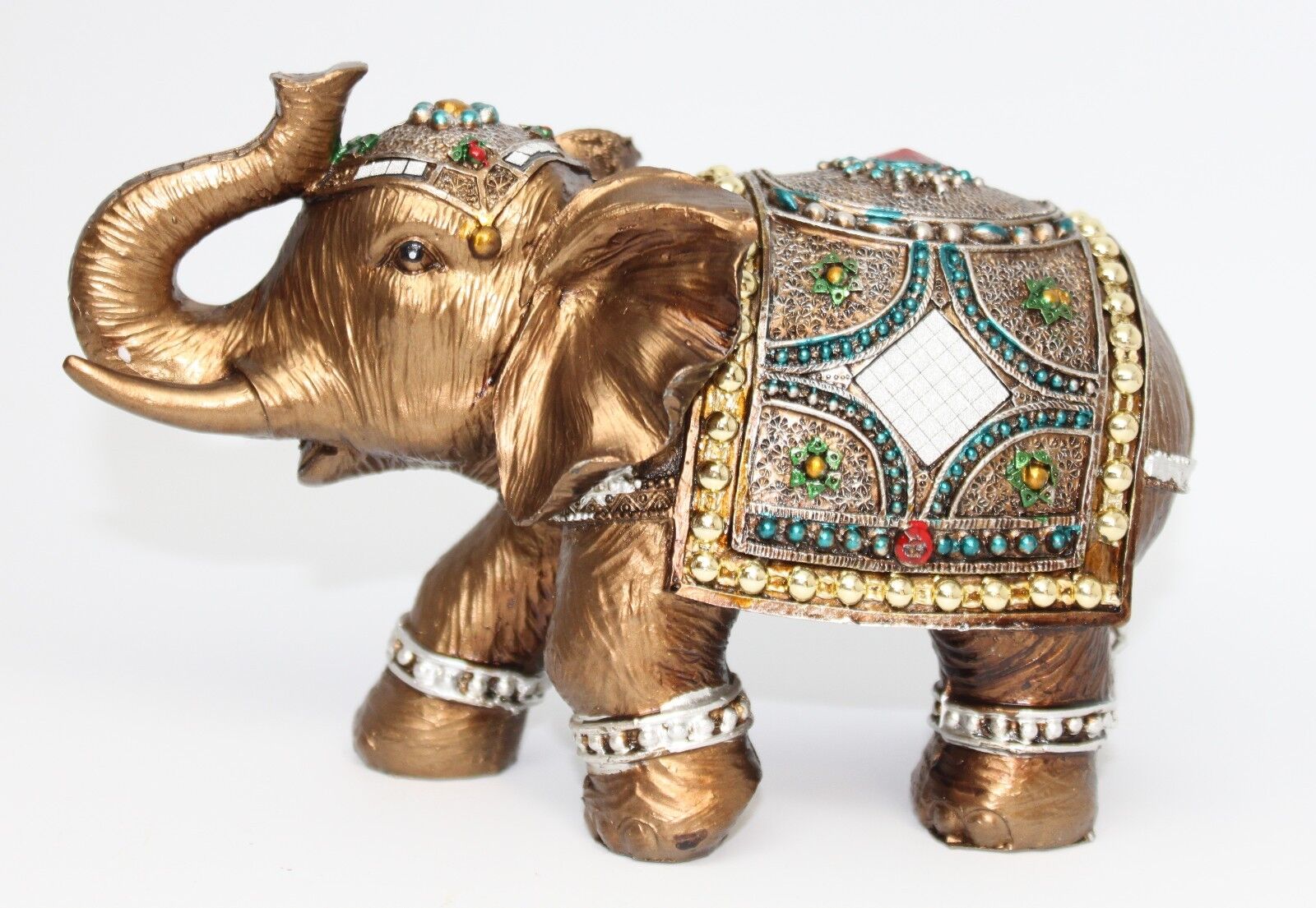 Feng Shui Elegant Elephant Trunk Statue Lucky Wealth Figurine Gift & Home Decor