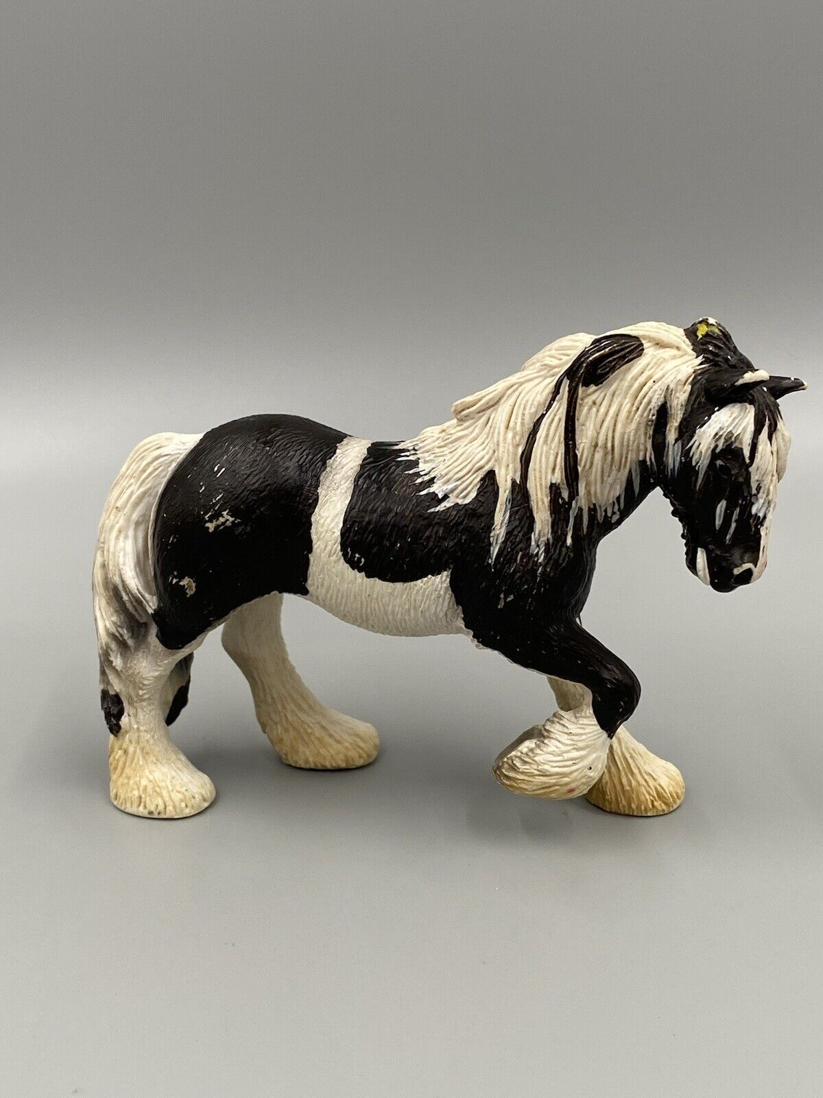 Schleich 2003 Tinker Mare Horse Black White Prancing Clydesdale D-73527