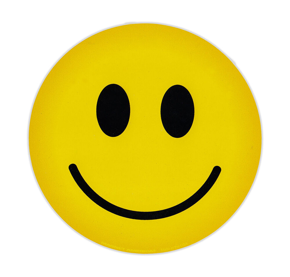Magnetic Bumper Sticker - Happy Face (Smile Face) - Round Magnet