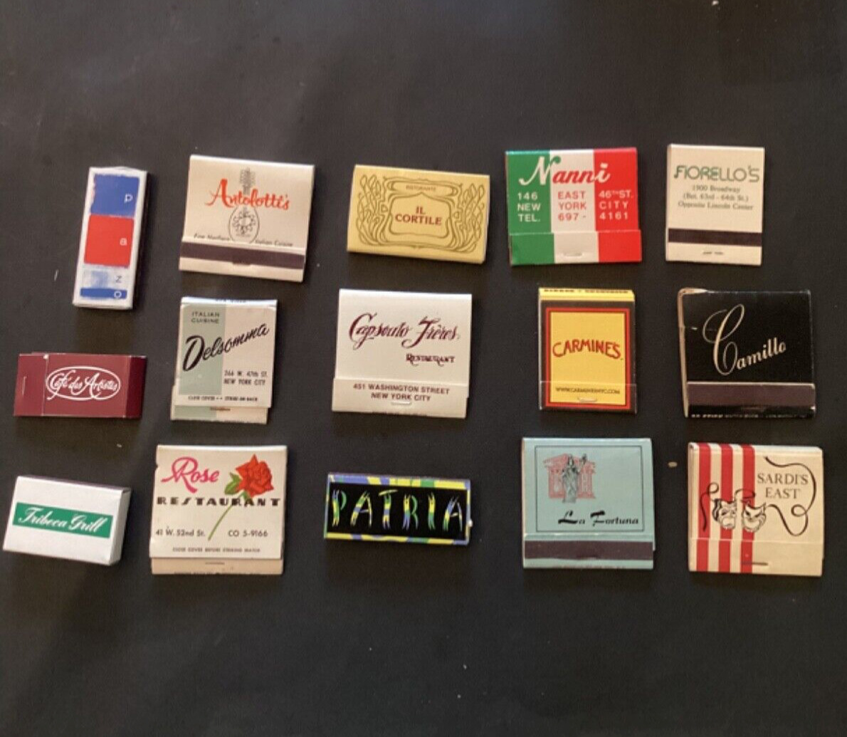 Vintage 15 matchbooks and boxes New York City High End Italian Restaurants