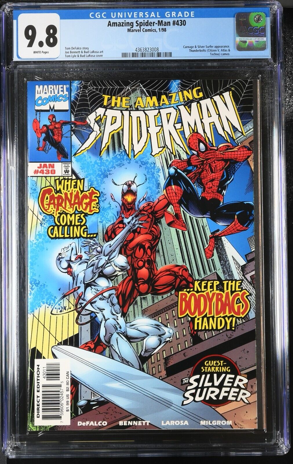 AMAZING SPIDER-MAN #430 [1998] CGC 9.8 WP Marvel Comics Carnage / Silver Surfer