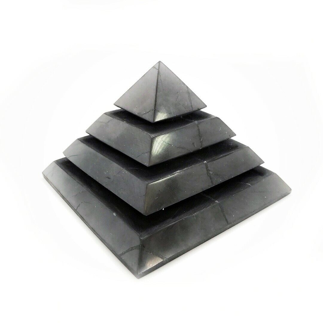 Polished shungite pyramid 50x50mm 1,96x1,96″ Sakkara Karelia EMF home protection