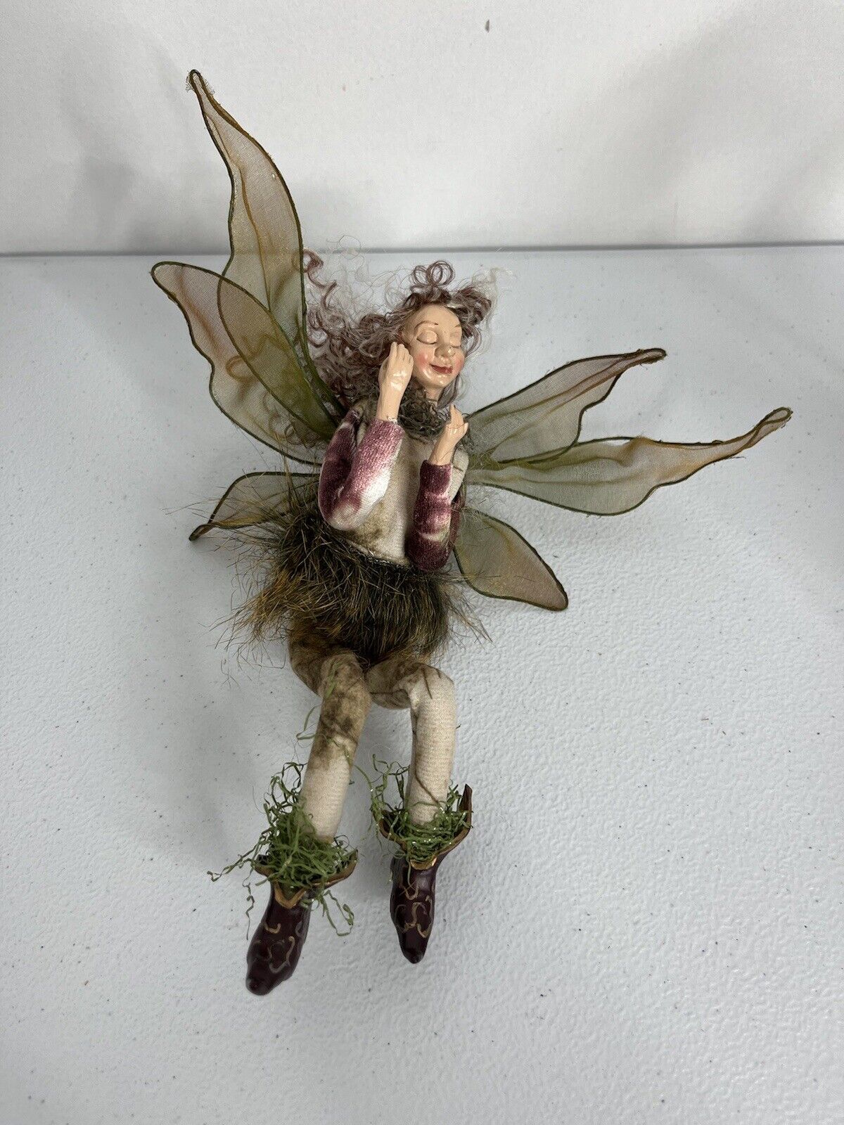 Vtg Woodland Flying Fairy Doll Figure Fantasy 