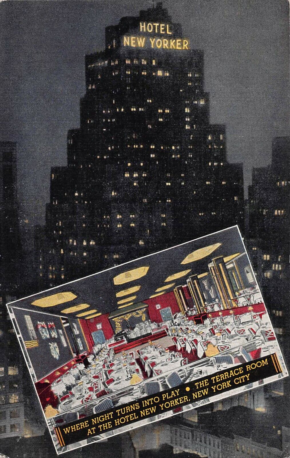 Hotel New Yorker, Manhattan, New York City, Early Postcard, Unused