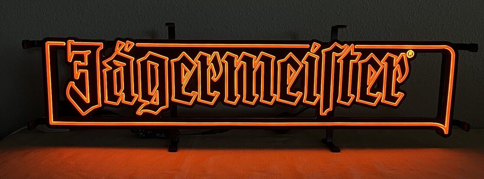 JAGERMEISTER LED FAUX NEON LIT LIGHTED WALL HANGING OR STANDING BAR PUB SIGN NEW