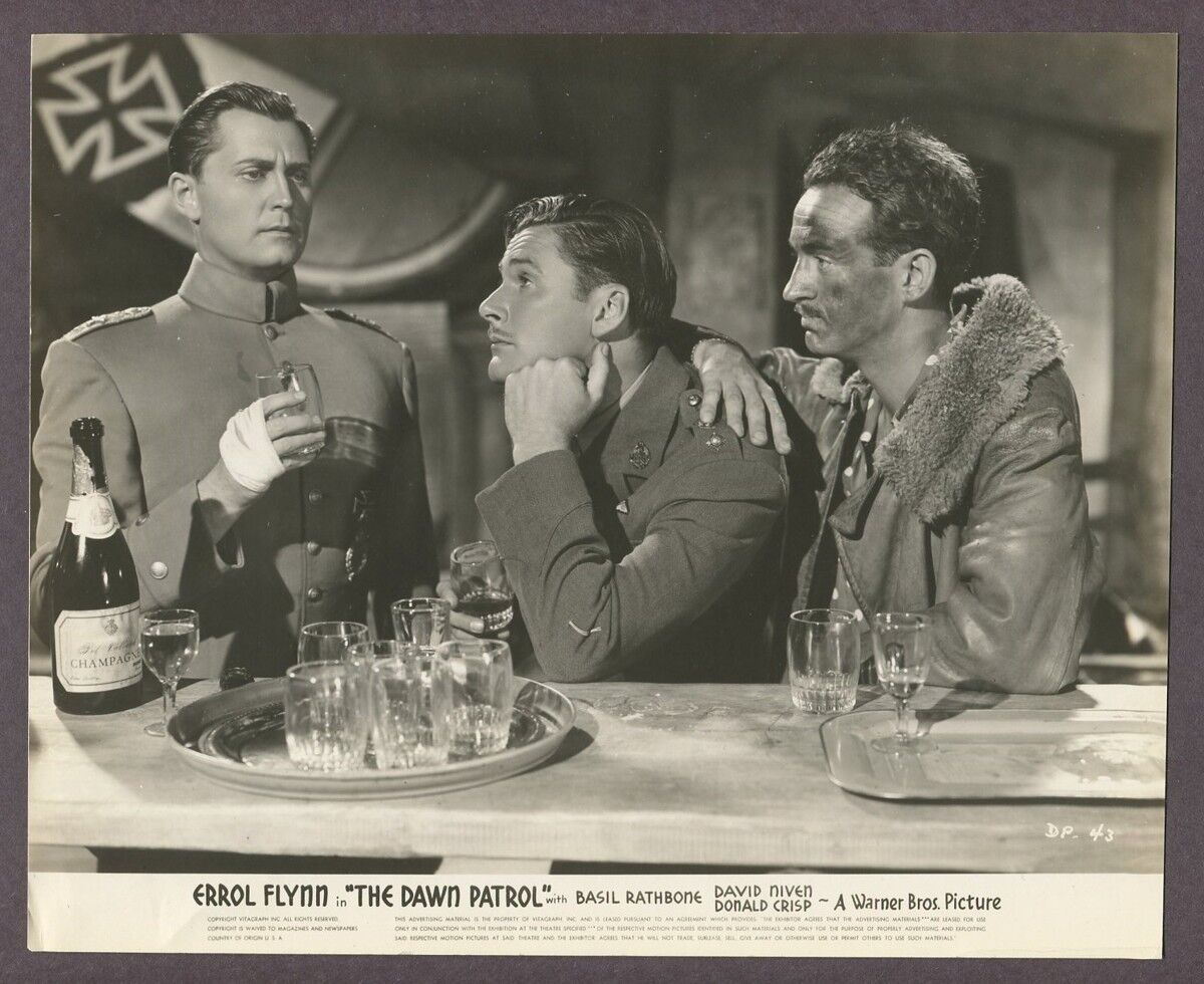 Errol Flynn, David Niven, Carl Esmond 1938 Dawn Patrol Original Photo J5817
