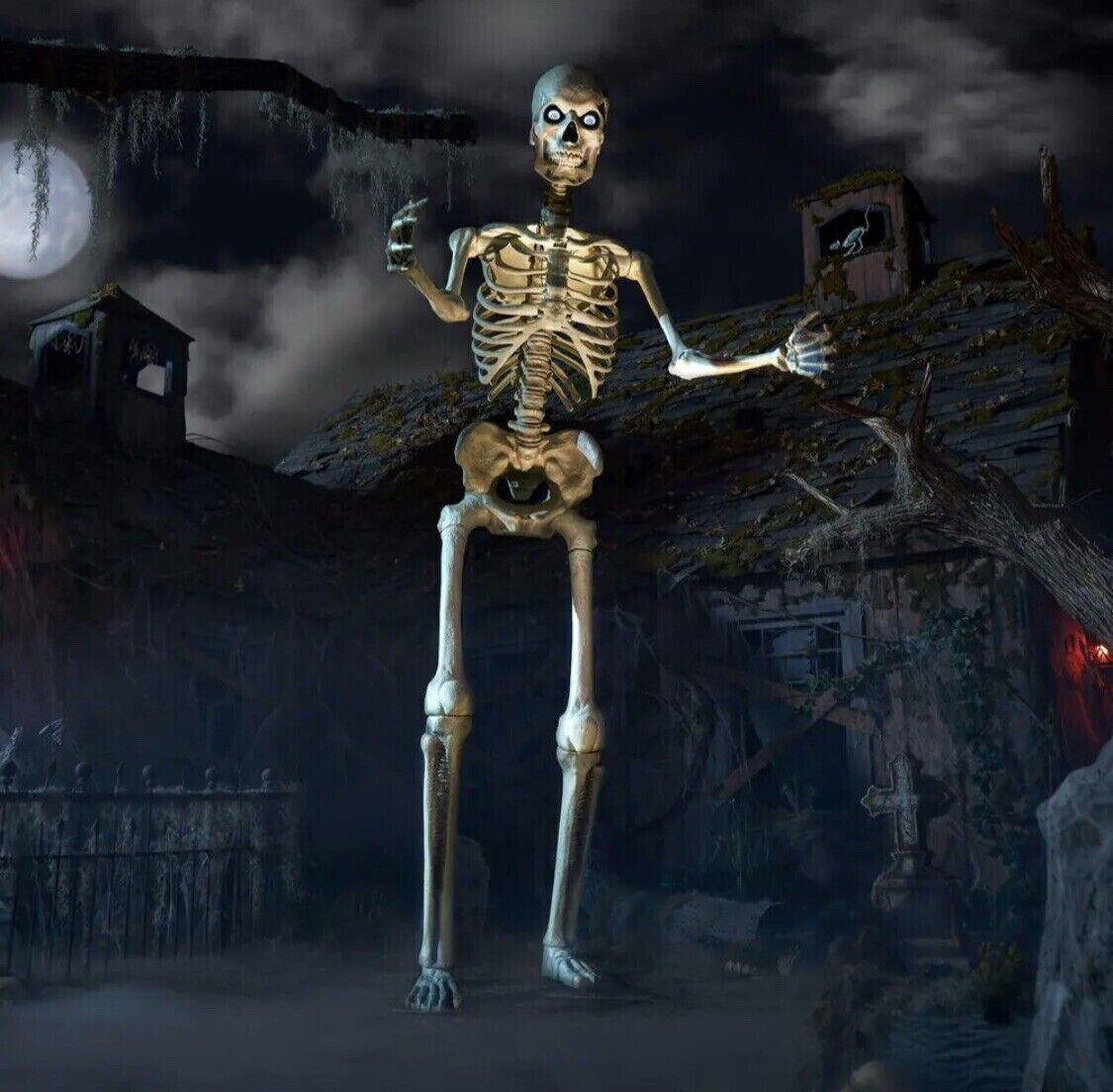 Home Depot 12 Ft Giant-sized Skeleton with LifeEyes(TM) LCD Eyes SHIPS MAY